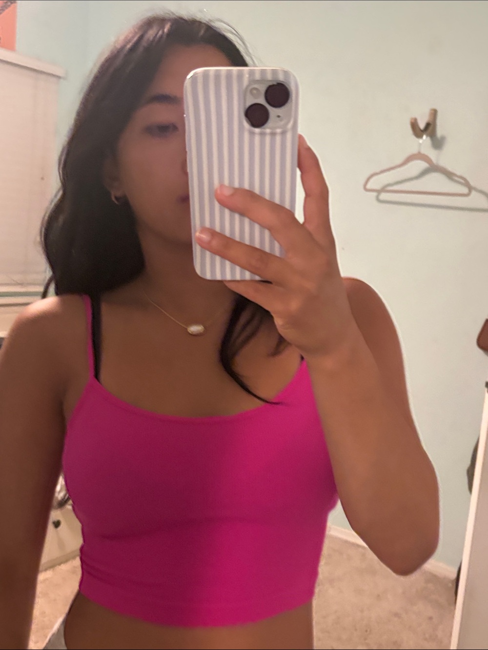 wild fable Cropped Fitted Cami Tank - Bright Pink